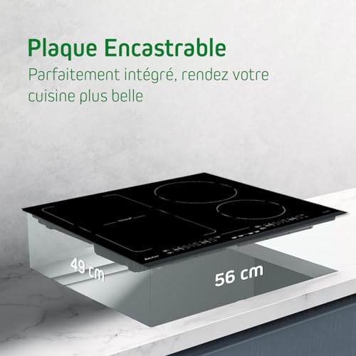 Table de Cuisson Induction SAUTER 4 foyers L60 x P51cm SPI4664B Revêtement verre - vue 6