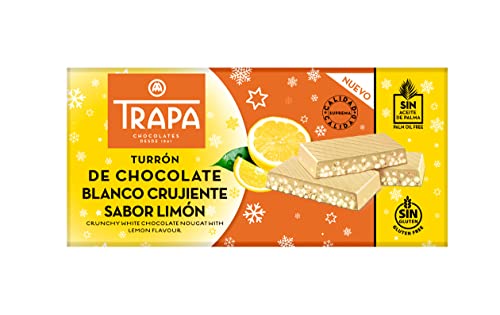 TRAPA - TURRONES. Tableta de Turrón de Chocolate Blanco Crujiente sabor a Limón. - 175 gr Cover