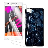 OAGELIM 2er Pack Bildschirm Schutzfolie + Hülle Kompatibel mit BQ Aquaris M5 (5 Zoll) Künstlerisch Bedruckte Hülle & Gehärtetes Glas Kratzfest (Blätter)