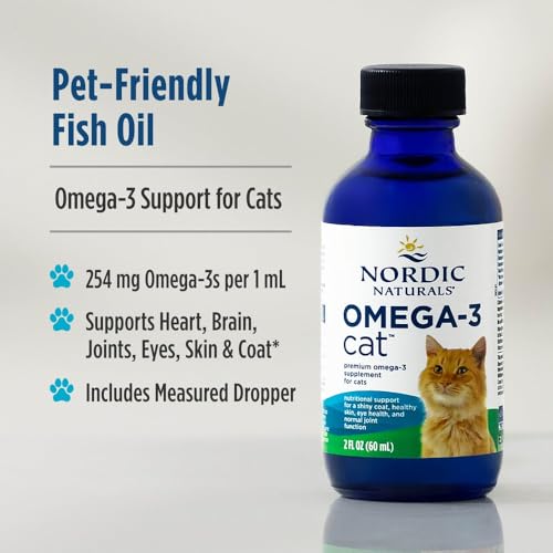 Nordic Naturals Omega-3 Fish Oil for Cats, w/EPA & DHA, Liquid - 2oz | 304mg Omega-3 per mL for healthy skin & coat. Reduces shedding, improves shine. Easy liquid format mixes with food. Non-GMO - Image 4
