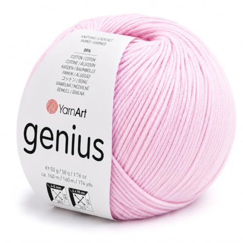 Image of YarnArt Genius Soft Cotton Blend Yarn, 1 Pack (1.76 oz / 174 Yds)