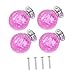 DOITOOL 4 Set Bubble Ball Cupboard Dressing Table Cabinet Door knobs Single Hole Drawer pulls Kitchen Door Handles Furniture Crystal Door knobs Cabinet Door knob Glass Single Hole