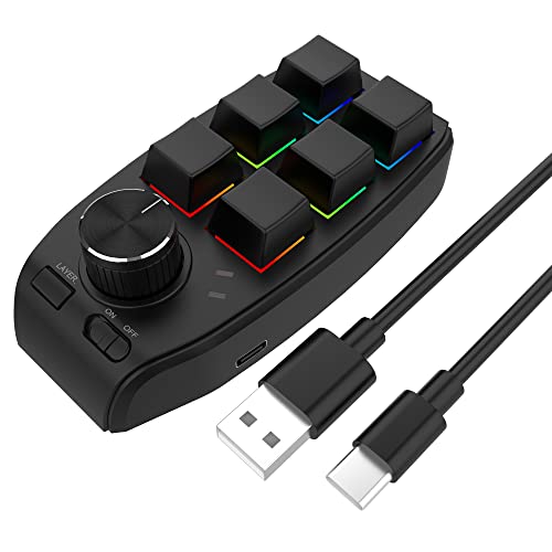 Clavier de Bureau Bluetooth à 6 Touches Noir pour Raccourcis et Dessin