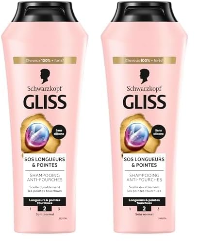 Schwarzkopf - Gliss - Shampoing SOS Longueur & Pointes - Anti-fourches - Répare & Renforce la Fibre des Cheveux - Pour Longueurs et Pointes Fourchues - 91%...