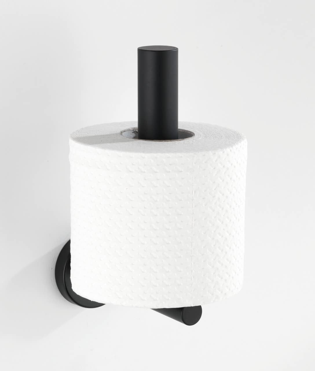 Wenko Bosio Toilet Roll Holder, Black, 8 x 18 x 12,5 cm
