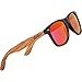 WOODIES Zebra Wood Sunglasses with Red Mirror Polarized Lens
