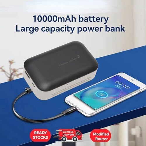 ASHATA Portable 4G LTE Mobile Hotspot charging a smartphone