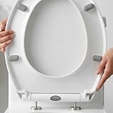 ZENO Oval Quick Release Toilet Seat | Soft Close Toilet Seat for Easy Cleaning | Standard O Shape Toilet Seats with Adjustable Hinges | Easy Install White UF Toilet Seats with Anti-Bacterial Finish