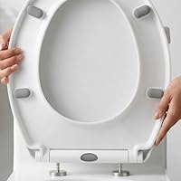 ZENO Oval Quick Release Toilet Seat | Soft Close Toilet Seat for Easy Cleaning | Standard O Shape Toilet Seats with Adjustable Hinges | Easy Install White UF Toilet Seats with Anti-Bacterial Finish