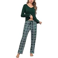 Litherday Pijama de Mujer Invierno Algodón Conjunto Manga Larga