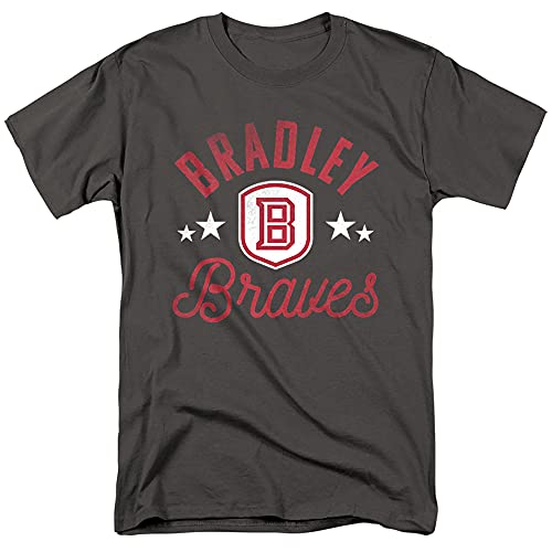 Bradley University Official Braves Unisex Adult T-Shirt, Charcoal, Large