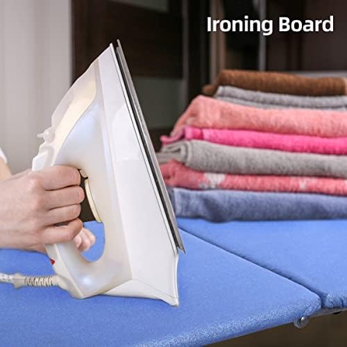 Aqualin Tabletop Ironing Board, Heavy Duty Padded Cotton Cover with Folding Legs, Foldable 97*30cm Ironing Station for Home, Small Spaces, Sewing Room or Dorms Color Blue