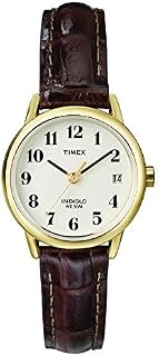 Timex Women's T20071 Indiglo Leather Strap Watch, Brown Croco/Gold-Tone