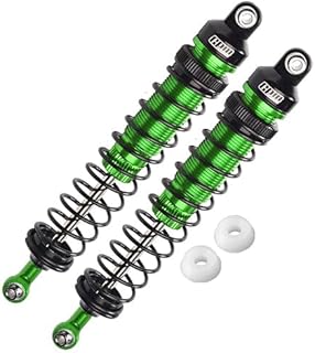 Aluminum 6061-T6 Rear Adjustable Spring Dampers (122mm) for Losi 1/10 Rock Rey 4WD Rock Racer LOS03009 Upgrades - Green