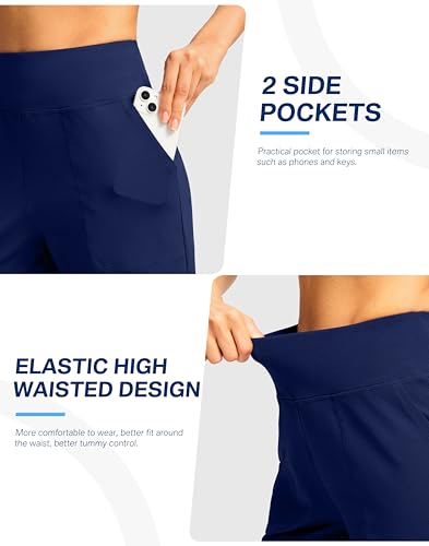 Image of G Gradual Women's Athletic Shorts 6 inch High Waisted Stretchy Bermuda Shorts for Women Quick Dry Summer Casual Shorts
