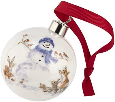 Portmeirion Home & Gifts Gathered All Around (Snowman) -Christmas Bauble, Multi-Colour Colour