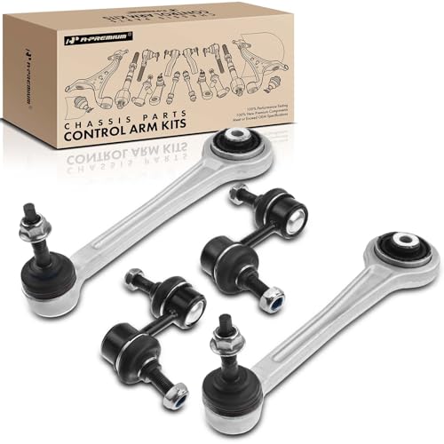 A-Premium Set of 4, Rear Forward Upper Control Arm, Sway Bar Link, Compatible with BMW E39 Series - 525i 2001-2003, 528i 1997-2000, 530i 2001-2003, 540i 1997-2003