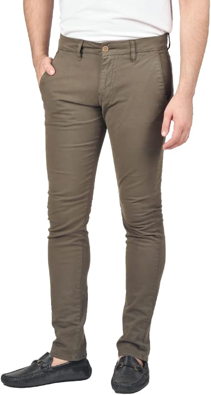 Pantaloni Chino classici da uomo, pantaloni skinny-fit, eleganti, forti ed  elastici : Amazon.it: Abbigliamento