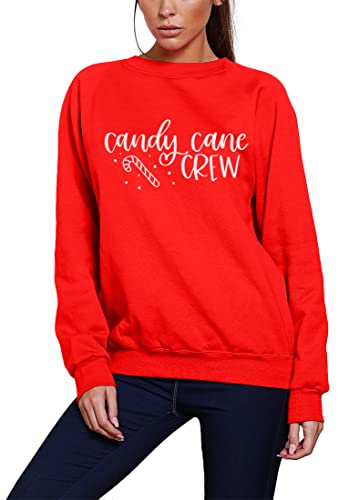 Image of HotScamp Candy Cane Crew - Kids Sweatshirt - Christmas Xmas Festive Jingle 9-11 Years Red