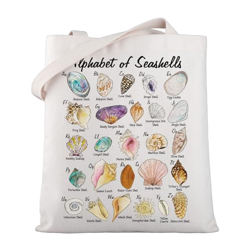 Bolso Tote de Lona con Diseño de Conchas miniatura 1