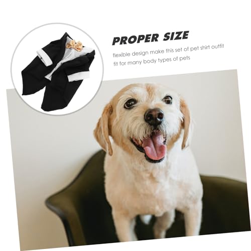 Conjunto formal para perro tuxedo con moño negro miniatura 6