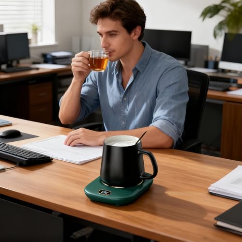 Coffee Mug Warmer - Digital Display 3 Temp Settings, Portable and Convenient, Electric Desk Warmer for Coffee, Tea, Milk, Juice, Water, Office, Dorm, Travel, Winter, Birthday, Christmas