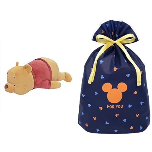 りぶはあと 抱き枕 モチハグ ディズニー プー + ミッキー ミツマルギフトバッグ3L ネイビー