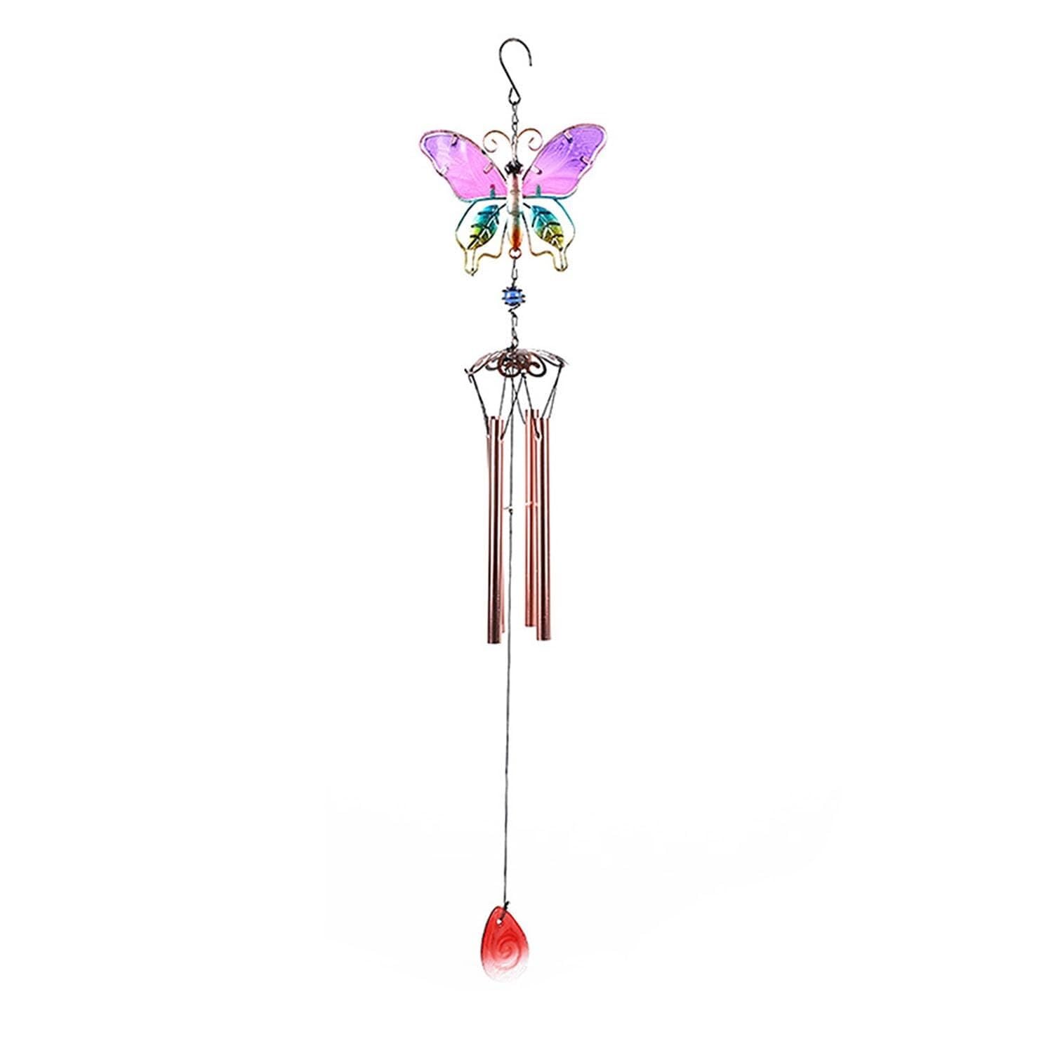 Hanelreezd Purple Butterfly Colorful Windchimes Creative Painted Metal Wind Chimes