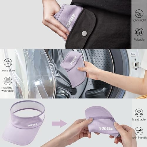 Sukeen Schnelltrocknende Sonnencap Damen Visor Cap Kinder,UV-Schutz Sonnenschild Visor 5-12 Jahre Mädchen Jungen,Cooles Elastisches Visier mit schweißabsorbierendem, atmungsaktivem Schweißband