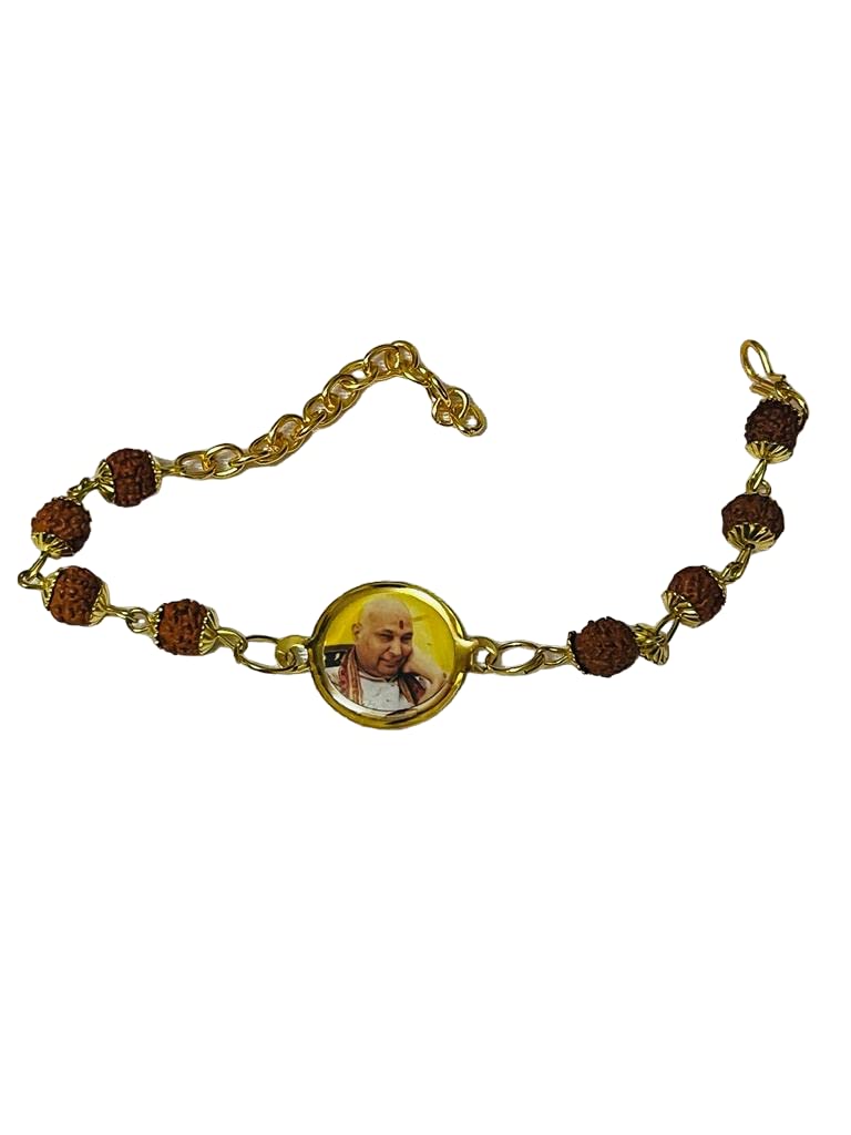 Guruji Bracelet Swaroop Blessing of Guruji | Guru Ji swaroop Bracelet in chain style in rudraksh for men and women Red (B0BXHFM25H) Amazon Price History, Amazon Price Tracker