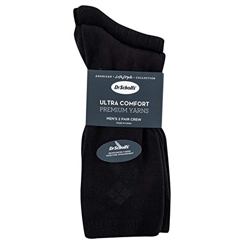 Dr. Scholl's Men's Ultra Comfort Argyle Dress Crew Sock 2 Pairs #TOP1