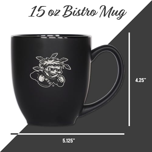 Image of Rico Industries NCAA Primary 15-Oz Personalized Matte Black Bistro Mug - for Hot or Cold Drinks