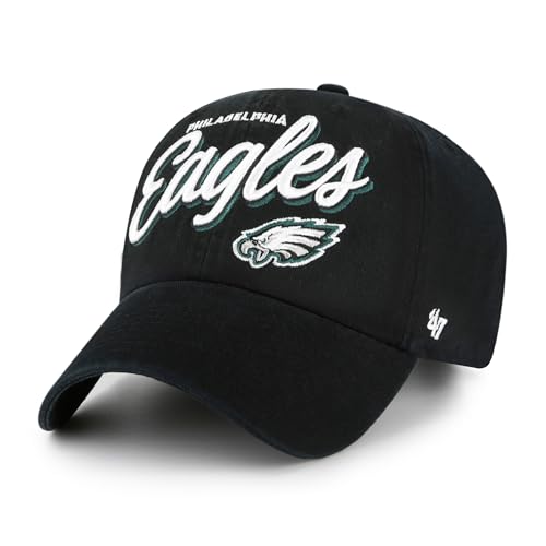 47 Women's Black Philadelphia Eagles Ariana Clean Up Adjustable Hat