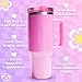 Hey, Stan 40 oz Tumbler with Handle and Straw | Insulated Cup Reusable Water Bottle Stainless Steel | Cupholder Friendly Travel Mug | Double Insulated Pink Water Bottle Tumbler | 40 oz Pink Tumbler