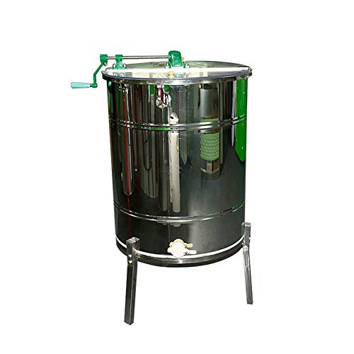 qidongshimaohuacegongqiyouxiangongsi Una maceta Bee Gear – Separador de miel de 2 marcos manual con tapa giratoria automática de acero inoxidable puro, agitador de miel, cubo de miel, centrífuga,