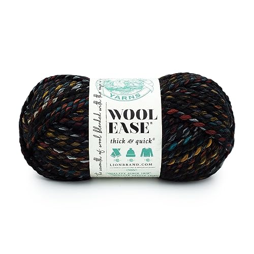 Image of Lion Brand Yarn Wool-Ease Thick and Quick Yarn, Soft and Bulky Yarn for Knitting, Crocheting, and Crafting, 1 Pack, Oil Slick | Super Bulky Wool Acrylic Blend Fiber for Soft Hats, Sweaters, Chunky Blankets, Yarn for Crochet, Knitting, Crafts, Weaving