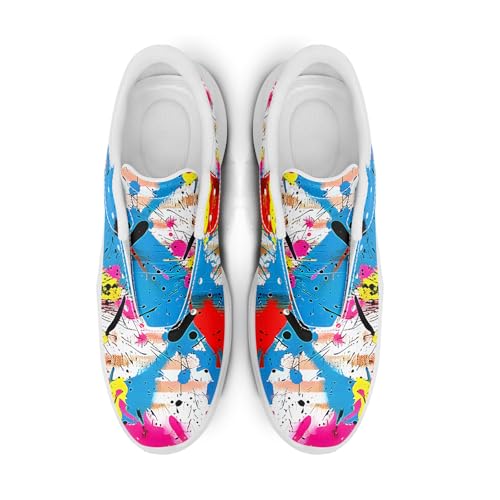 Spikeless Golf Shoes for Men, Women's Breathable Abstract Art Non-Slip Sports Walking Shoes with Air-Outer Golf Sneakers2