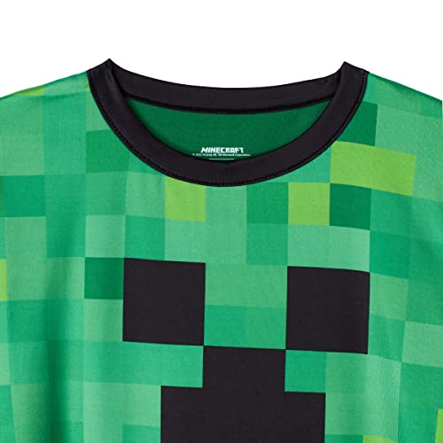 Minecraft Boys Thermal Underwear Set For Kids 2 Piece Base Layer Shirt And Long John Leggings For Kids Pajamas Green #TOP1