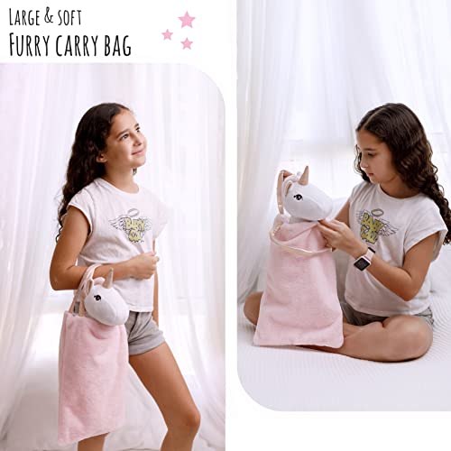 Unicorn Stuffed Animal For Girls - Plush Toy Doll, Furry Bag, Fluffy Dress, 2 Tutu Skirts, Shawl, Wings - Adorable Doll Set For 3 4 5 Year Old Girl - Gift For Little Girl, Birthday, Christmas Age 3-9 #TOP3