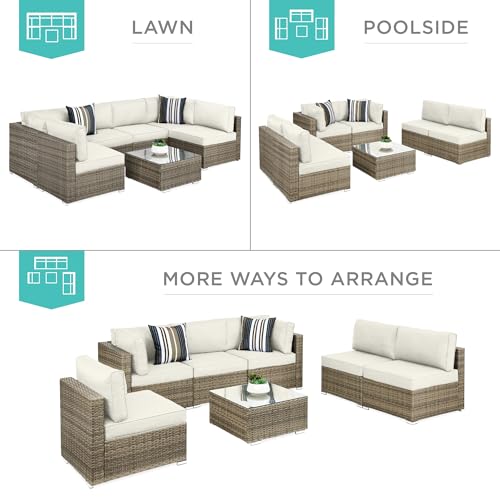 image for Best Choice Products 7-Piece Modular Outdoor Sectional Wicker Patio Co
