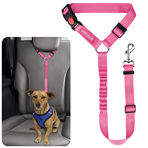 BWOGUE ペット 犬 猫 シートベルト、車のヘッドレスト拘束 調節可能な安全リード 車両シートベルトハーネス (1パック)（Amazon）