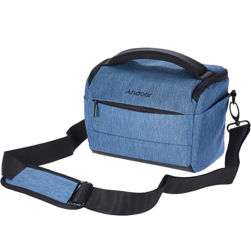 Andoer DSLR Camera Shoulder Bag, Portable Fashion Polyester Cuboid-Shaped Camera Case for 1 Camera 2 Lenses and Small Accessories for Canon Nikon Sony FujiFilm Olympus Panasonic