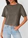 Trendy Queen Womens Crop Tops Short Sleeve T-Shirts Acid Wash Casual Summer Clothes Trendy Comfy 2026 Workout Baggy Soft Tees Lightbrown S