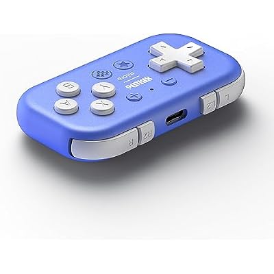 Nargos 8BitDo Micro Bluetooth Key Chain Sized Mini Controller for Nitendo Switch, Windows, Android and macOS (Micro- Blue)