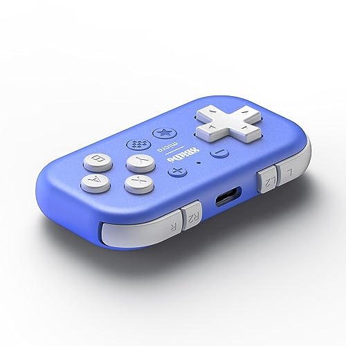 8Bitdo Micro Bluetooth Gamepad Pocket-sized Mini Controller for Switch, Android, and Raspberry Pi, Supports Keyboard Mode (Blue) by 8Bitdo - Used condition - Image 2