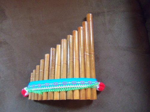 Bamboo Curved Beginner's Style Pan Flute Varnished Antara Siku 13 Pipe 7" x