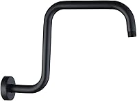 Vista 15 de BRIGHT SHOWERS Brazo de extensión de cabezal de ducha de 16 pulgadas con brida, extensor de ducha en forma de L, tubo de ducha extra largo de acero