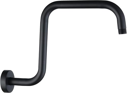 Vista 31 de BRIGHT SHOWERS Brazo de extensión de cabezal de ducha de 13 pulgadas con brida en forma de S, extensor de altura alta, brazo largo de acero Cromo