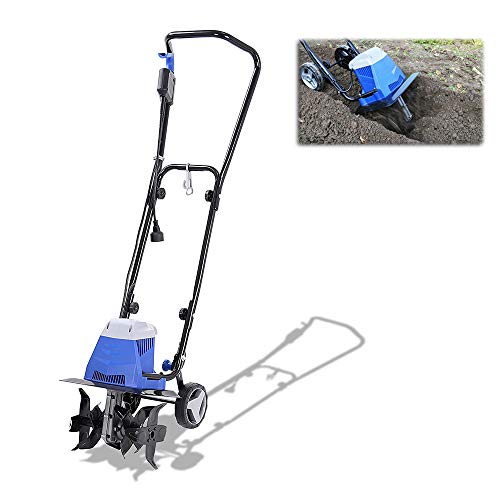 WAWZNN Motoculteur Électrique 1250W, Motoculteur Thermique Rotavator avec 4 Lames Métalliques Et Interrupteur De Sécurité pour Pelouse, Potager Et Lotissement,...