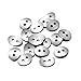 AGCFABS 20-50 Pcs Stainless Steel Bracelet Clasp Connectors Button Snaps For Jewelry Making Necklaces Bangle Clasps Blank Stamping Tags (Silver 50pcs)